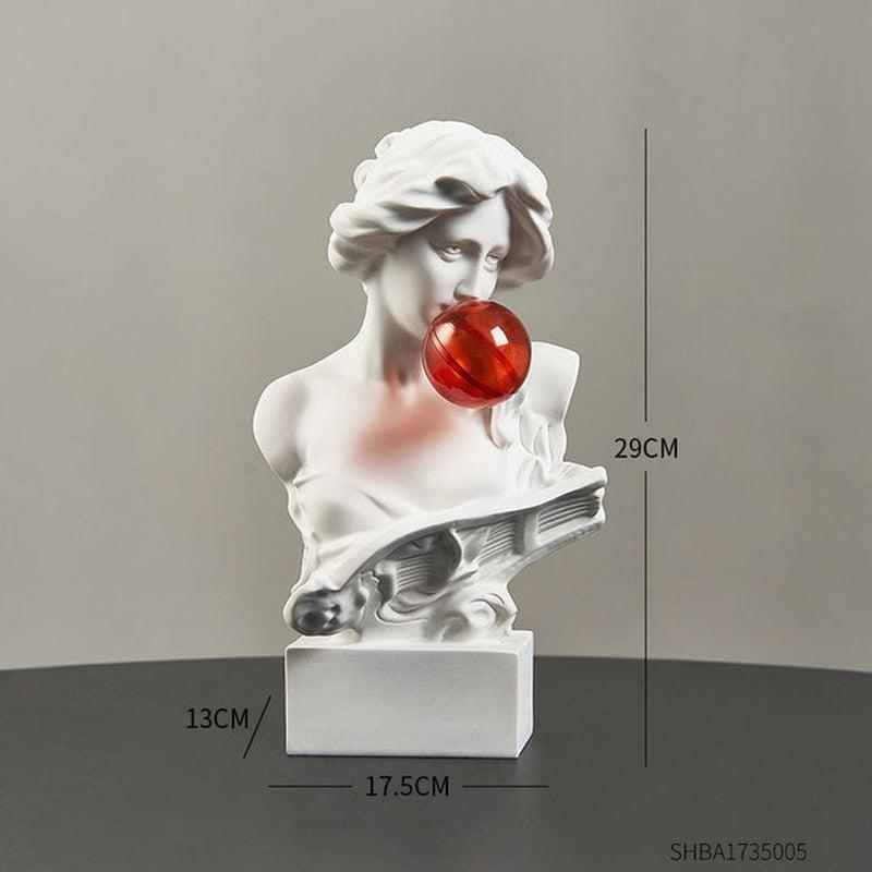 Greek Refined Glamour Home Decor | Handcrafted David Head Ornaments | Desktop Miniature Figurine Statue Sculpture